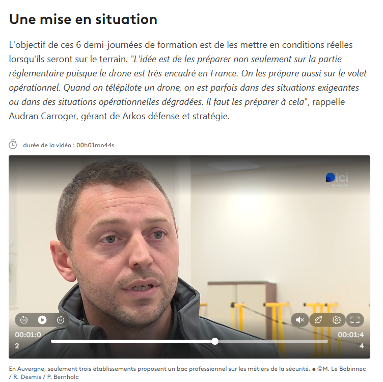 télépilote drone formation auvergne Rhône Alpes Arkos stratégie